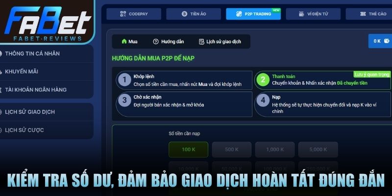 Kiểm tra số dư, đảm bảo giao dịch hoàn tất đúng đắn